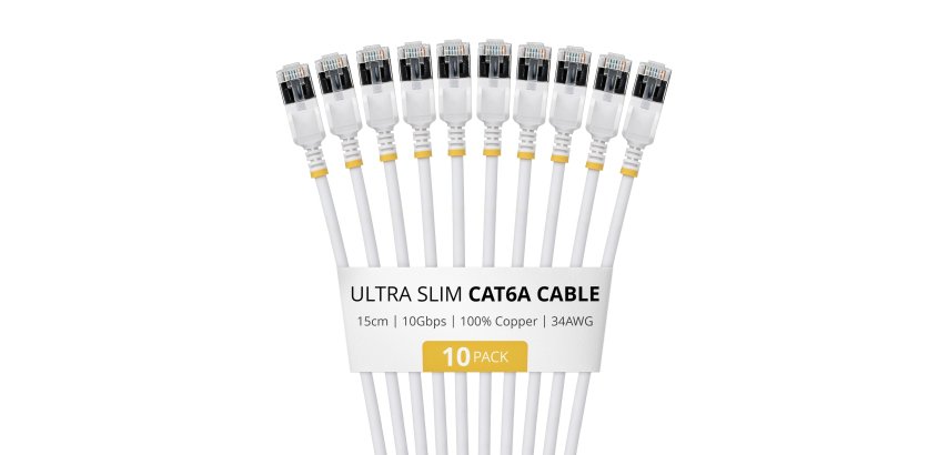 StarTech.com 6ASTP34WHS15CM10PK câble de réseau Blanc 0,15 m Cat6a U/FTP (STP) Rond