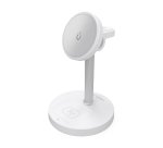 AISENS Cargador Inalambrico USB-C 3 en 1 De 15W Para Movil, Apple Watch, Auriculares Con Estuche De Carga, Blanco