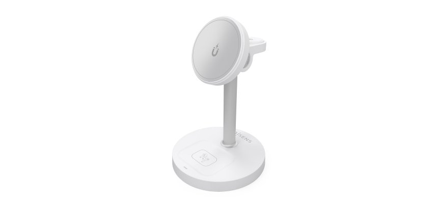 AISENS Cargador Inalambrico USB-C 3 en 1 De 15W Para Movil, Apple Watch, Auriculares Con Estuche De Carga, Blanco