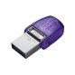 Kingston Technology DataTraveler microDuo 3C unidad flash USB 64 GB USB Type-A / USB Type-C 3.2 Gen 1 (3.1 Gen 1) Púrpura, Acero inoxidable