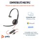 Poly Micro-casque monaural USB-C Blackwire 3210 + adaptateur USB-C/A (lot)