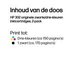 HP 302 - 2 - zwart, kleur (cyaan, magenta, geel) - origineel - inktcartridge