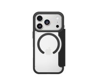 OtterBox React Folio MagSafe Series voor Apple iPhone 17 Pro, zwart Crystal, transparant/zwart