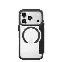 OtterBox React Folio MagSafe Series pour Apple iPhone 17 Pro, noir Crystal, transparente/noir