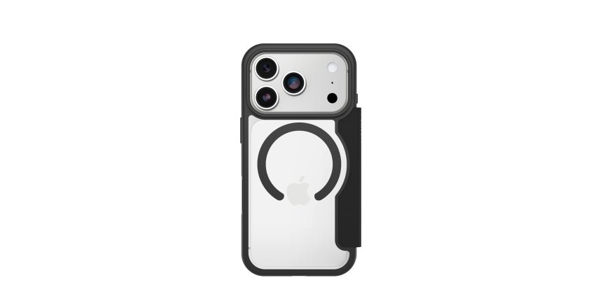 OtterBox React Folio MagSafe Series pour Apple iPhone 17 Pro, noir Crystal, transparente/noir