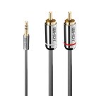Lindy 35333 cable de audio 1 m 3,5mm 2 x RCA Antracita
