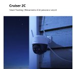Imou Cruiser 2C 2K (3MP) - Telecamera Wi-Fi Esterno Motorizzata 360° - Visione Notturna a Colori, IP66, Tracciamento Intelligente, Rilevamento Umano con Faretto e Sirena, Audio Bidirezionale