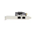 StarTech.com Carte Réseau PCIe Gigabit à 2 Ports, Carte NIC PCI Express 10/100/1000Mbps, Double Realtek RTL8111H, Fonctionne avec Windows et Linux, Conforme TAA