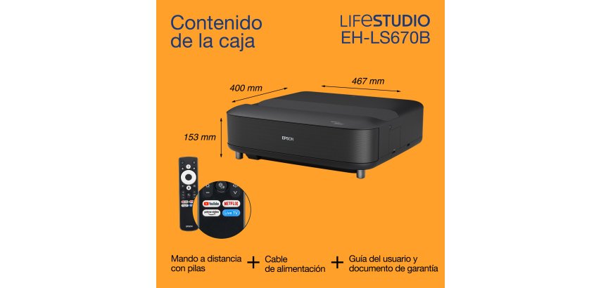 Epson Lifestudio Grand EH-LS670B - Negro metalizado