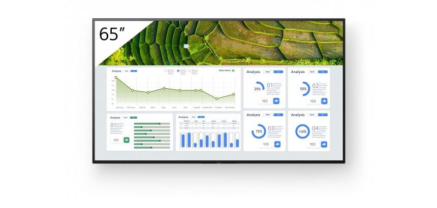Sony FW-65BZ30L Écran d'affichage dynamique Écran plat de signalisation numérique 165,1 cm (65") LCD Wifi 440 cd/m² 4K Ultra HD Noir Android 24/7