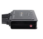 StarTech.com Switch KVM 2 Ports avec Câble HDMI, 4K 60Hz - Commutateur KVM Compact avec Câbles Intégrés USB-A/HDMI/Audio de 1,5 m - Alimenté par Bus - Switch KVM HDMI 4K - Commutation à Distance