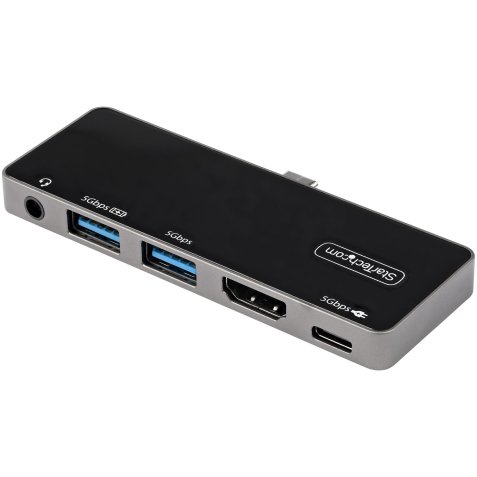 StarTech.com Adaptador Multipuertos USB C a HDMI 2.0 de 4K 60Hz - Entrega de Alimentación PD de 100W Pass Through - Hub USB 3.0 de 3 Puertos - Audio - Mini Docking Station USB Tipo C Portátil de Viaje