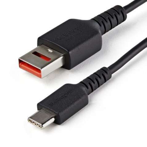 Cable de 1m Adaptador Bloqueador USB de Datos – Adaptador USB a USB-C de Carga Segura – USB Tipo C Solo de Carga para Tablet o Teléfono Móvil – Protector de Bloqueo de Datos