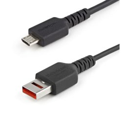 StarTech.com Cable de 1m Adaptador Bloqueador USB de Datos – Adaptador USB a Micro USB de Carga Segura – Micro USBC Solo de Carga para Tablet o Teléfono Móvil – Protector de Bloqueo de Datos