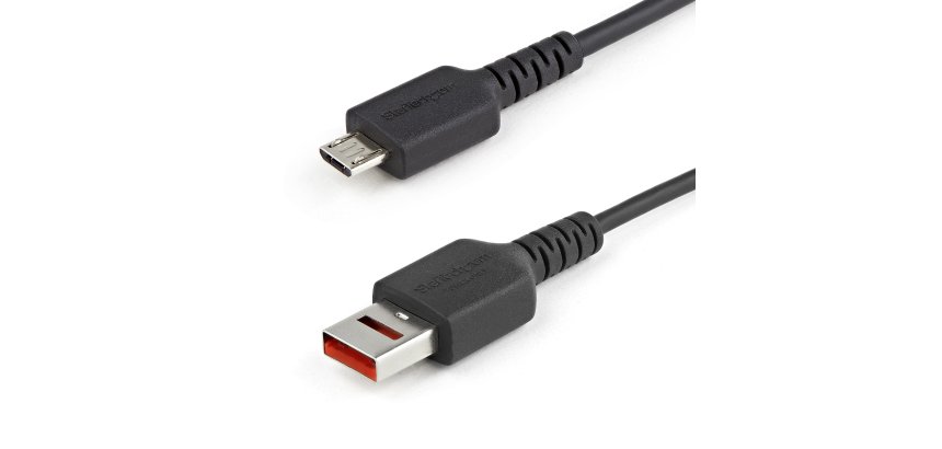 StarTech.com Cable de 1m Adaptador Bloqueador USB de Datos – Adaptador USB a Micro USB de Carga Segura – Micro USBC Solo de Carga para Tablet o Teléfono Móvil – Protector de Bloqueo de Datos
