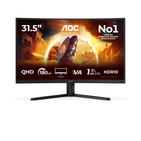 AOC G4 CQ32G4VE pantalla para PC 80 cm (31.5") 2560 x 1440 Pixeles Quad HD LCD Negro, Gris