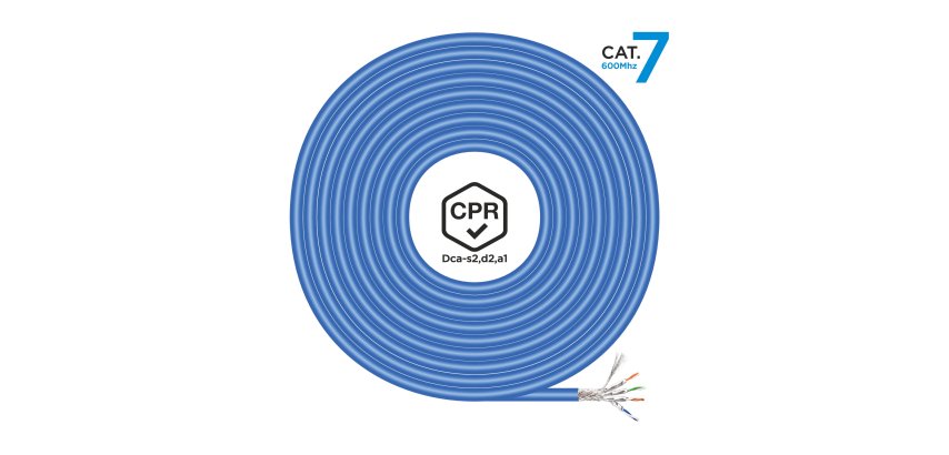 AISENS Cable de Red RJ45 LSZH CPR Dca CAT.7 600 MHZ S/FTP AWG23, Azul, 100 m