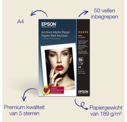 Epson Archival Matte Paper - papier - mat - 50 vel(len) - A4 - 189 g/m²