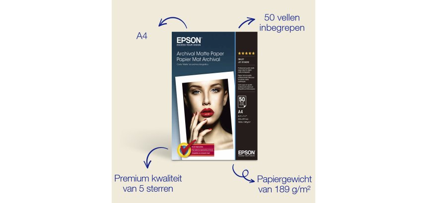 Epson Archival Matte Paper - papier - mat - 50 vel(len) - A4 - 189 g/m²