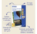 Epson Papel fotográfico semibrillante Premium A4, 251 g/m2, 20 hojas