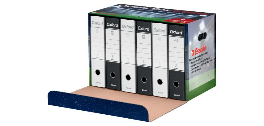Esselte OXFORD BOX CALCIO 6xG85 (Bianco - Nero)