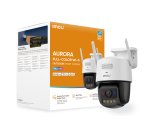 Imou Titan Pro Telecamera da esterno, motorizzata da 6MP, Copertura a 360°, visione notturna a colori, conversazione bidirezionale, rilevamento movimento/umano, tracciamento intelligente, faretto e sirena, deterrenza attiva con luci rosse e blu, registraz