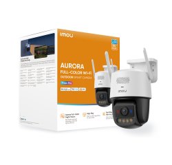 Imou Titan Pro Telecamera da esterno, motorizzata da 6MP, Copertura a 360°, visione notturna a colori, conversazione bidirezionale, rilevamento movimento/umano, tracciamento intelligente, faretto e sirena, deterrenza attiva con luci rosse e blu, registraz