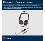 HP Poly Auriculares Poly Blackwire 5220 estéreo USB-C + conector de 3,5 mm + adaptador USB-C/A (paquete)