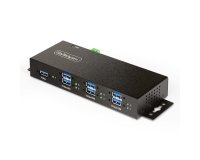 StarTech.com Hub USB Industrial de 7 Puertos Gestionado - Servicio Pesado - Caja de Metal - Protección ESD y Sobretensión - Montaje DIN, Pared, Escritorio - USB 3.2 Gen 1 5Gbps