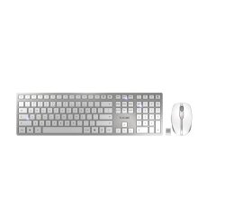 CHERRY DW 9100 SLIM clavier Souris incluse Universel RF sans fil + Bluetooth QWERTY Anglais américain Argent