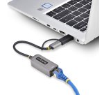 StarTech.com Adaptateur USB-C vers Ethernet avec Dongle USB-A, 10/100/1000Mbps, Adaptateur Réseau USB 3.0 vers Gigabit Ethernet, Câble de 15cm, Adaptateur USB GbE