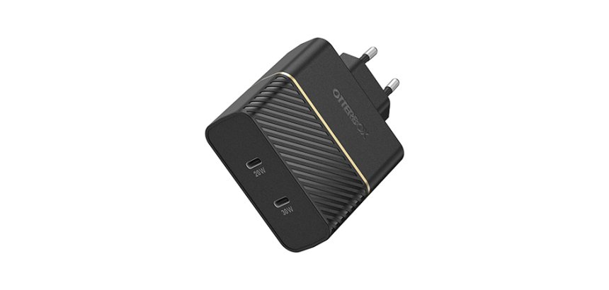 OtterBox EU Wall Charger 50W - 1X USB-C 30W + 1X USB-C 20W USB-PD, noir