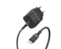 OtterBox EU Wall Charger 20W - 1X USB-C 20W USB-PD + USB C-C Cable 1m, noir