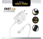 OtterBox EU Wall Charger 20W - 1X USB-C 20W USB-PD + USB C-Lightning Cable 1m, Cloud Dust White