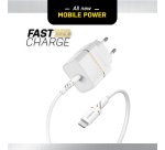 OtterBox EU Wall Charger 20W - 1X USB-C 20W USB-PD + USB C-Lightning Cable 1m, Cloud Dust White