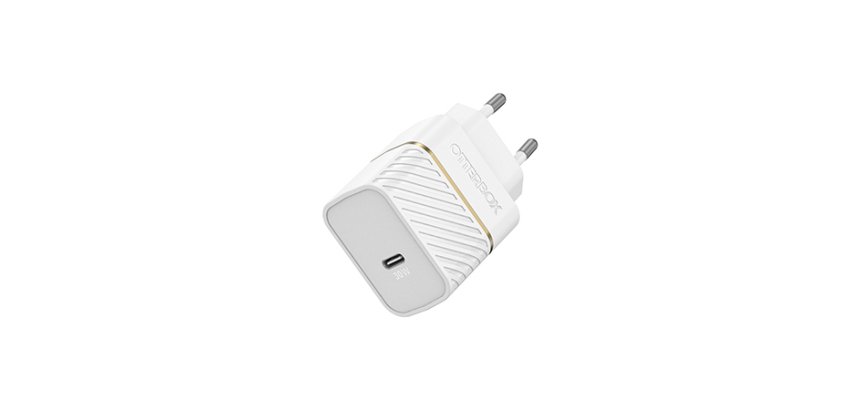 OtterBox EU Wall Charger 30W GaN - 1X USB-C 30W USB-PD, Cloud Dust White