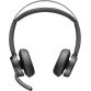 POLY Auriculares Voyager Focus 2 USB-C-C + adaptador USB-C/A + base de carga