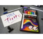 Feutre pinceau stabilo pen 68 brush arty aquarellable encre sans odeur riche en pigments  etui carton 12 unites