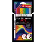 Feutre pinceau stabilo pen 68 brush arty aquarellable encre sans odeur riche en pigments  etui carton 12 unites