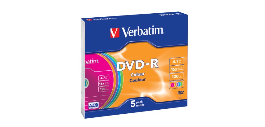 Verbatim DVD-R Colour 4,7 GB 5 pz