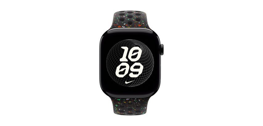Apple MGC34ZM/A accessoire intelligent à porter sur soi Bande Noir Aluminium, Fluoroélastomère