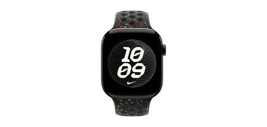 Apple MGC34ZM/A accessoire intelligent à porter sur soi Bande Noir Aluminium, Fluoroélastomère