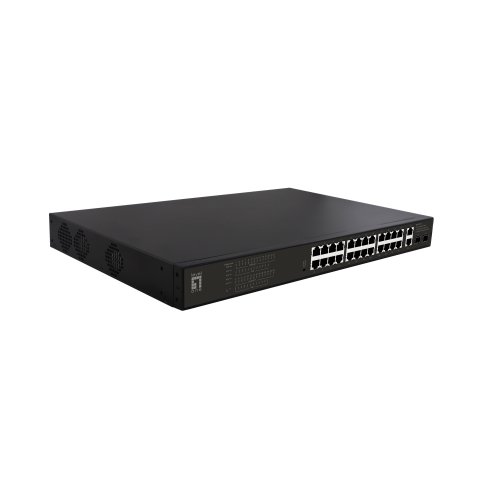 LevelOne GEP-2821 network switch Unmanaged Gigabit Ethernet (10/100/1000) Power over Ethernet (PoE) 1U Black