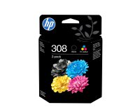 HP 308 2-Pack Black/Tri-color Original Ink Cartridge Combo