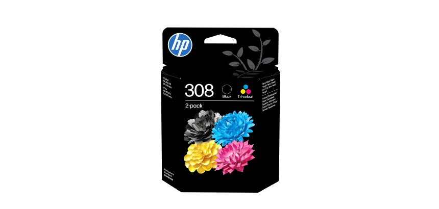 HP 308 Doppelpack Original-Tintenpatronen Schwarz/Dreifarbig