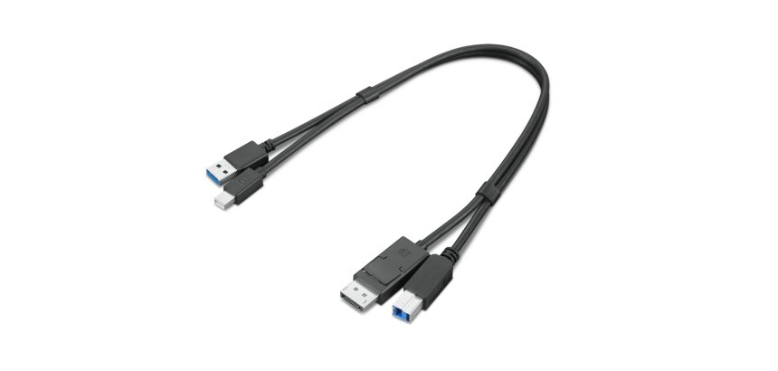 Lenovo 4X91D11453 cavo USB USB 3.2 Gen 1 (3.1 Gen 1) 0,43 m USB A USB B Nero
