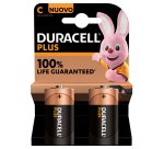 Piles alcalines C Plus 100%, 1,5V LR14 MN1400, lot de 2 piles