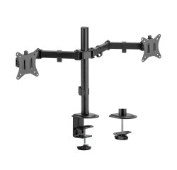 AISENS Soporte de Mesa ECO Giratorio e Inclinable para Monitor/TV 9Kg (3 Pivotes, 2 Brazos) de 17-32, Negro