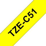 Ruban pour PTOUCH laminé Noir/Jaune fluo 24mmx5m TZEC51