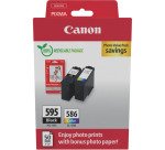 Canon PG595/CL586 PVP cartouche d'encre 2 pièce(s) Original Noir, Cyan, Magenta, Jaune